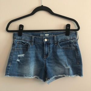 Slightly Distressed Denim Shorts